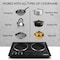 Cusimax Electric Double Hot Plate, Infrared Ceramic Electric Cooktopl, Black Marble CMIP-C180-BS - alternate 3